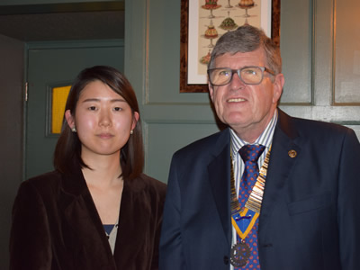Rinko Arai with President Mike Cooper
