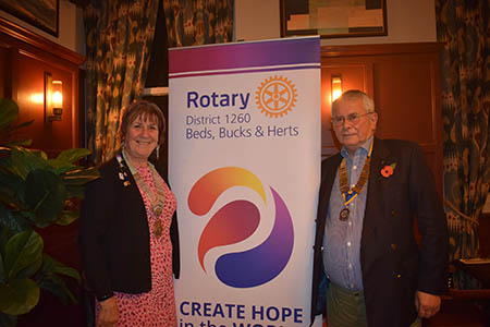 District Governor Barbara with Amwell President Graham
